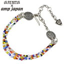【ポイント10倍! マラソン期間中】 セインツ×アンプジャパン SAINTS X amp japan 3連 マルチビーズ ブレスレット アクセサリー メンズ SSB6-01