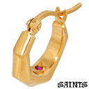 【ポイント10倍! マラソン期間中】 セインツ SAINTS シルバー ピアス アクセサリー ハンマーアイ メンズ レディース 1個売り 片耳用 ゴールド SSE-730F