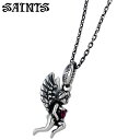 【ポイント5倍!27日まで】 セインツ SAINTS シルバー ネックレス アクセサリー エンジェル ハート メンズ レディース 天使 キュービック SSP-8...