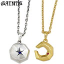 【ポイント5倍! 13日まで!】 セインツ SAINTS シルバー ペア ネックレス アクセサリー オクタゴン クレセントムーン SSP-830-831-P