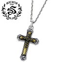【ポイント5倍!27日まで】 セインツ SAINTS コプラ クロス シルバー ネックレス アクセサリー ブラックキュービック シルバー925 スターリングシル...
