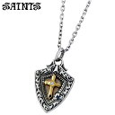【ポイント10倍!スーパーSALE】 セインツ SAINTS コプラ クロス シールド シルバー ネックレス アクセサリー メンズ キュービック SSP11-194A