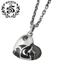 【ポイント5倍! 18日まで!】 セインツ SAINTS ステンドグラス ハート シルバー ネックレス アクセサリー ブラックキュービック シルバー925 スタ...