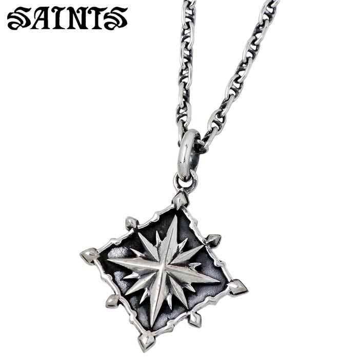 【ポイント5倍!最大1500円OFFクーポン 5/6まで】 セインツ SAINTS コンパス シルバー ネックレス アクセサリー メンズ SSP3-256