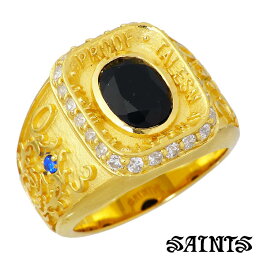 セインツ SAINTS シルバー リング 指輪 08 カレッジ ゴールド メンズ 17～21号 キュービック シルバーアクセサリー アクセ ギフト プレゼント SSR8-68GD