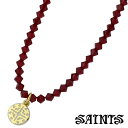 【ポイント5倍! 13日まで!】 セインツ SAINTS スワロフスキー シルバー チョーカー ネックレス アクセサリー レッド シルバー925 スターリングシルバー SSP10-154RD