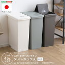 【ポイント2倍! 18日まで!】 スライド オープン タイプ ゴミ箱45L ダストボックス ごみ箱 キッチン 生ごみ 蓋つき 両開き 折り畳みペダル 袋留め付き キャスター付き ロック機能付き 家具 引越し 新生活 SH-01-SLP45(3)