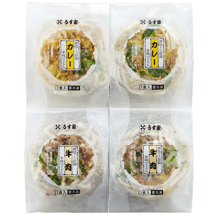 【スーパーSALE 10%OFF！】香川 小豆島 うす家 牛肉＆カレー手延うどん2種セット 牛肉手延うどん カレー手延うどん各540gx各2 お歳暮 お中元 ご進物 ギフト 贈り物に最適 ※離島は配送不可