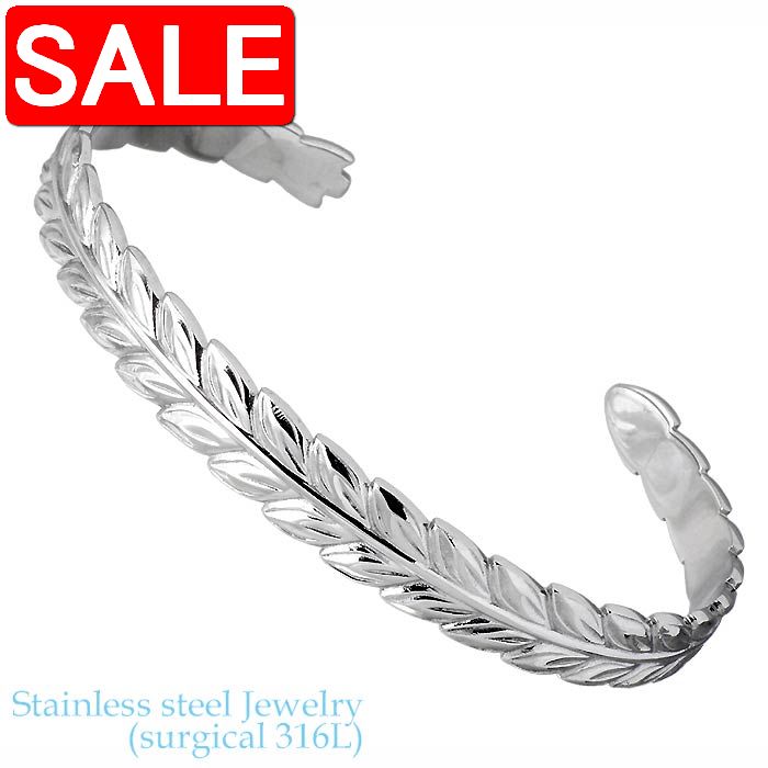 【スーパーSALE 50%OFF!】 ステンレス ハワイアンジュエリー ハワジュ バングル アクセサリー 金属アレルギー対応 レディース 医療用サージカル316...