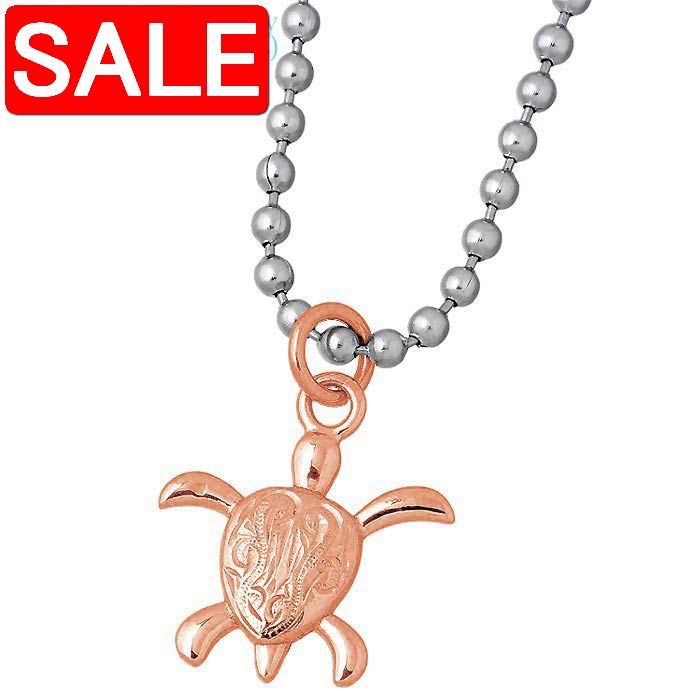 【スーパーSALE 50%OFF!】 ステンレス ネックレス アクセサリー 金属アレルギー対応 ハワイアンジュエリー ハワジュ ホヌ レディース ピンクゴールド...