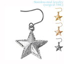ハワイアンジュエリー サージカル ステンレス アクセサリー 316L スター フックタイプ ピアス 1個売り レディース メンズ 星 金属アレルギーフリー 記念...