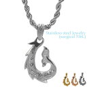 ハワイアンジュエリー サージカル ステンレス アクセサリー 316L ホエールテール フィッシュフック ペンダント チェーン別売り レディース メンズ クジラ ...