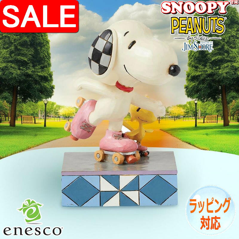 【スーパーSALE 10%OFF！】 スヌーピー＆ウッドストック ローラースケート フィギュア 置物 人形 キャ..