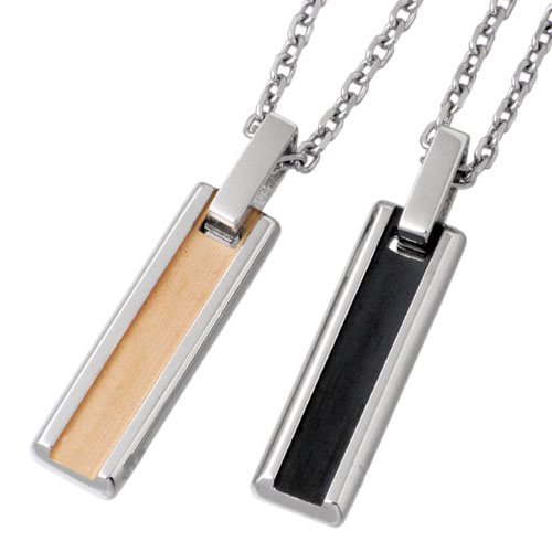 【ポイント5倍!30日まで!】 ヴィー vie ステンレス カラープレートペアネックレス アクセサリー 金属アレルギー対応 K18ピンクGP ブラック アレルギ...