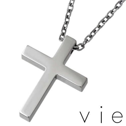 ヴィー vie ステンレス クロス ネックレス アクセサリー 金属アレルギー対応 十字架 アレルギーフリー vie-N1156