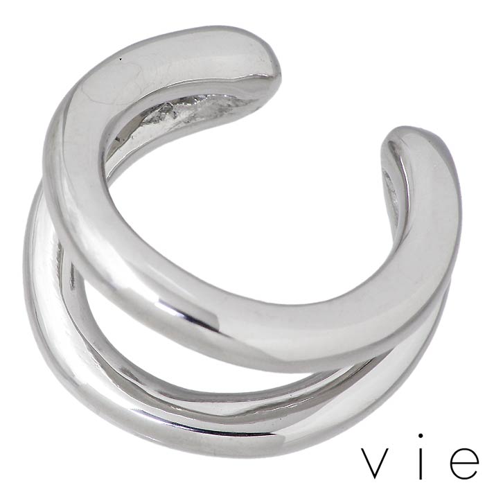 ヴィー vie ステンレス イヤーカフ 2重巻き レディース 1個売り 片耳用 金属アレルギー対応 アレルギーフリー vie-E1305