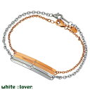 【ポイント5倍! 18日まで!】 ホワイトクローバー white clover ステンレス ペア ブレスレット アクセサリー ダイヤモンド プレート アレルギー...