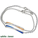 【ポイント5倍!最大1500円OFFクーポン 5/6まで】 ホワイトクローバー white clover ステンレス ペア ブレスレット アクセサリー ダイヤモ...