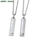 【ポイント5倍! 18日まで!】 ホワイトクローバー white clover ステンレス ペア ネックレス アクセサリー ダイヤモンド シェル アレルギーフリ...