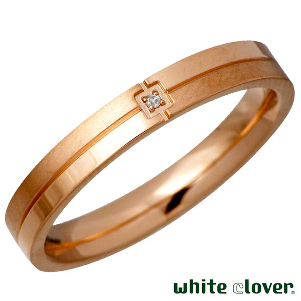 ホワイトクローバー white clover リング 指輪 アクセサリー 金属アレルギー対応 クロスライン ダイヤモンド ステンレス レディース ゴールド 7〜...