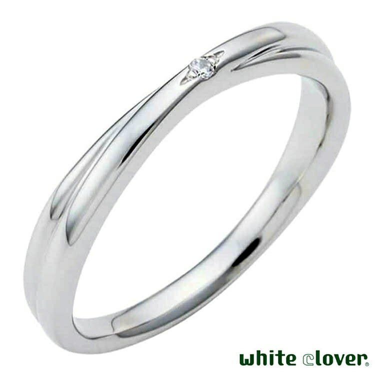 ホワイトクローバー white clover ステンレス リング 指輪 刻印可能 誕生石 サージカルステンレス316L アレルギーフリー クロス 7～30号 4SUR201