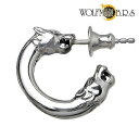 【ポイント5倍!27日まで】 ウルフマンB.R.S WOLFMAN B.R.S ウルフ Wヘッド シルバー フープ スタッド ピアス アクセサリー 1個売り 片...
