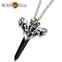 ウルフマンB.R.S WOLFMAN B.R.S ケルティック ブレード オニキス シルバー ネックレス アクセサリー チェーン付き 剣 シルバー925 スターリングシルバー NW-P-105BKCL100