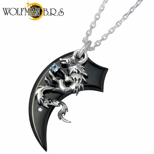ウルフマンB.R.S WOLFMAN B.R.S ホワイトファング ウルフ チャームw クロー シルバー ネックレス アクセサリー チェーン付き 狼 シルバー9...
