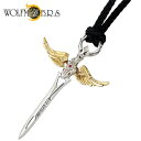 ウルフマンB.R.S WOLFMAN B.R.S ケルティック フェザー ラージWG リング付き シルバー ペンダントトップ アクセサリー ストーン 革紐別売り...