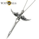 ウルフマンB.R.S WOLFMAN B.R.S ケルティック フェザー ラージ シルバー ネックレス アクセサリー ストーン チェーン付き シルバー925 ス...