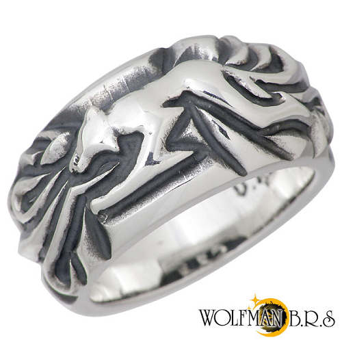 【ポイント5倍！30日まで！】 ウルフマンB.R.S WOLFMAN B.R.S ウルフ デザイン シルバー リング 指輪 アクセサリー 19～23号 シルバー925 スターリングシルバー NW-R-6