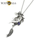ウルフマンB.R.S WOLFMAN B.R.S ウルフ パウンドw フェザー シルバー ネックレス アクセサリー アイオライト キュービック シルバー925 スターリングシルバー WO-P-186CL60