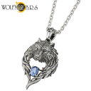 【ポイント5倍! 13日まで!】 ウルフマンB.R.S WOLFMAN B.R.S ロンリー ウルフ シルバー ネックレス アクセサリー 合成スピネル スワロフスキー メンズ 狼 シルバー925 スターリングシルバー WO-P-191BLCL100