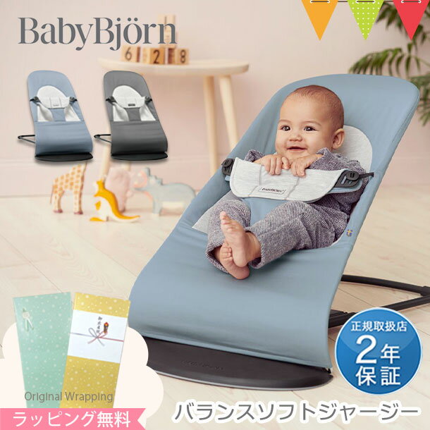 【写真付きレビュー】【日本正規品2年保証】BabyBjorn（ベビービョルン） バウンサー バランス ソフト ジャージー ブルー・グレー