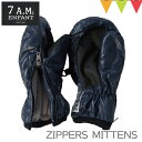 7AMENFANT（セブンエイエムアンファン） 袖が長いミトン ZIPPERS MITTENS Midnight Blue｜冬　キッズミトン　ベビー用ミトン　防寒 撥水　手袋　ジッパー付き