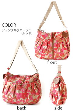 【ベイビーメル マザーバッグ】Amanda Printed アマンダプリント ジャングルフローラル(レッド) おむつ替えマット付き/保温機能ポケット/ベビーカー取り付け/ショルダーバッグ/おでかけ/ママバッグ/ベビー【正規品】あす楽