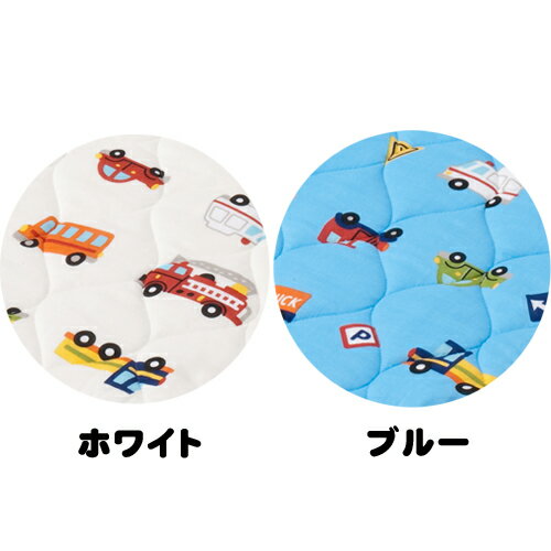 お昼ね敷きマット　くるまパーク 日本製 ホワイト・ブルー お昼寝敷きマット お昼ねマット おでかけ 外出 旅行 帰省 保育園 通園 ベビー敷き布団 ベビー布団 フジキ 2