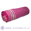 COLORIQUE/カラリク　ポンポン付き♪　ロールクッション（ラズベリー）【Bindi Roll Cushion Cover Raspberry】【円柱形/円筒形】【ボルスター型】【抱き枕】【ピロー】