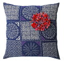 COLORIQUE/JNCfBSt[NbViCi[NbVtjyIndochina Cushion Cover Blockprint Rosez