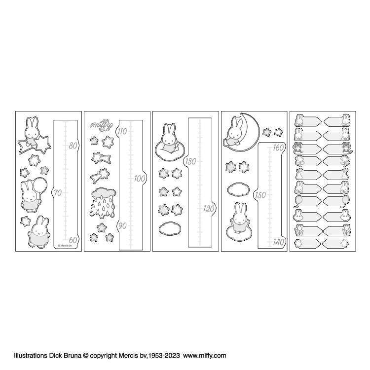 【送料無料】miffy ミッフィー 身長計 ウォールステッカー　おそら