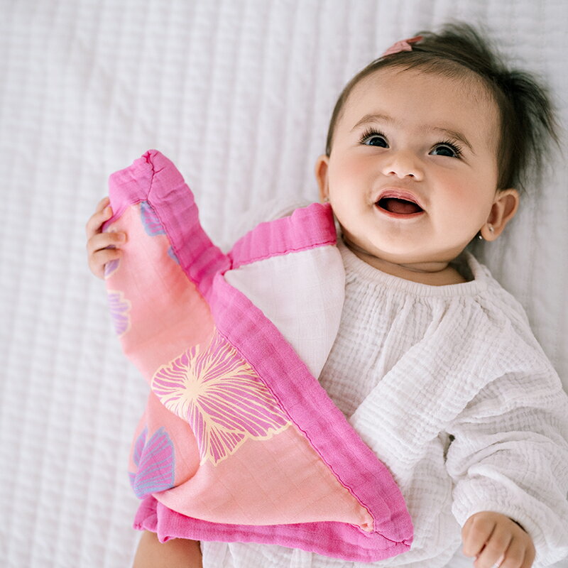 【公式】ミニブランケット セキュリティブランケット ココムーン seaflower ハワイ発 バンブーモスリン タオル にぎにぎ 安心毛布 赤ちゃん ベビー キッズ 大人ベビーギフト 出産祝い 出産準備 国内正規販売店 2