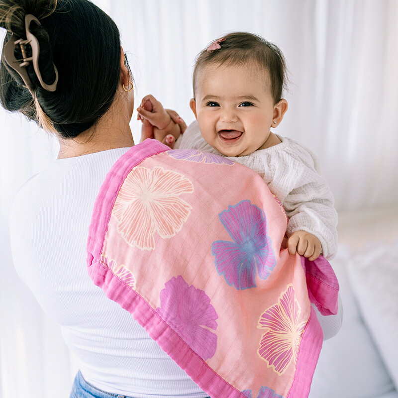 【公式】ミニブランケット セキュリティブランケット ココムーン seaflower ハワイ発 バンブーモスリン タオル にぎにぎ 安心毛布 赤ちゃん ベビー キッズ 大人ベビーギフト 出産祝い 出産準備 国内正規販売店 3