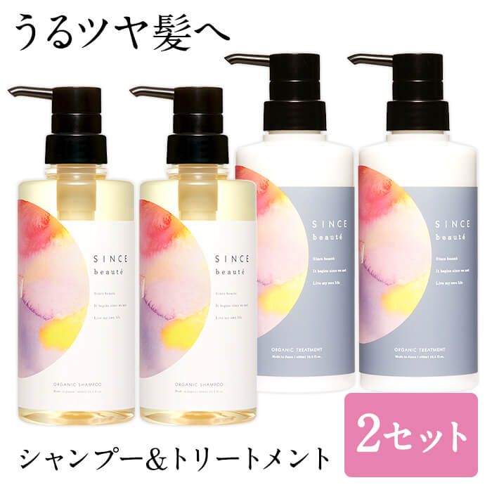 2セットまとめ買い 公式 シンスボーテ オーガニック ヘアケア セット ( シャンプー トリートメント ) アミノ酸 シャンプー エイジングケア 抜け毛 女性 セット 大容量 低刺激 美容室 サロン オールインワン ボトル ノンシリコン