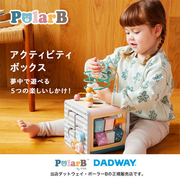 PolarBアクティビティボックス（TYPR44083）ポーラービー・ポーラーB・赤ちゃん・玩具・おもちゃ・知育・ひとり遊び・ダットウェイ・DADWAY・出産祝い・贈り物・プレゼント・勉強・発育・ベビー・木製玩具