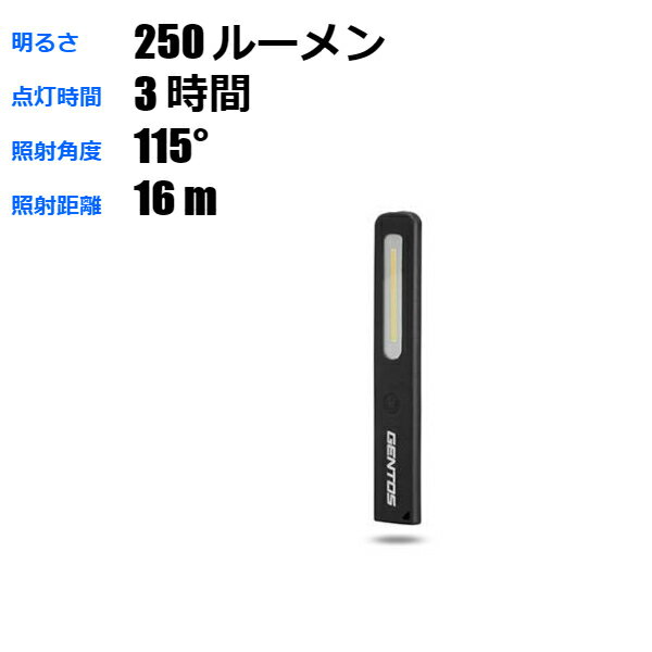 充電式 LED作業灯 ワークライト 250ルーメン バーライトシリーズ GZ-702