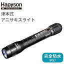 アニサキス 発見 ライト ブラックライト Hapyson ハピソン 津本式 アニサキスライト YF-980 Hapyson×津本式　【アニサキスライト】 HapysonのアニサキスライトはUV光量MAXかつ 高透過レンズだから明るい室内でも見えやすい！ さらに完全防水なので丸洗いでき、キッチンで使用可能・衛生的です！ アニサキスを照らしだす 津本氏監修、アニサキスを見つけるブラックライト Hapysonのアニサキスライトは完全防水のIPX7 まな板や魚の身、内臓にいるアニサキスをクリアに映し出す光の波長 普通のブラックライトとは光量が全く違うハイパワーブラックライト UV強度約11mW/（測定距離20cm） 明るい室内でもアニサキスが見える！の商品は年中休まず発送しています。「あす楽 翌日配達対応」が記載されている商品は、年中休まず発送しております。正午までのご注文を確定した商品は、お届け予定日の表示に問わず最短の翌日のお届け予定になります。(北海道、九州、沖縄などの離島は除く)「あす楽 翌日配達対応」以外の商品は、休業日以外の日数で1-3日の発送準備期間を頂いております。・ご購入前に必ずメーカー商品情報にてスペック、仕様をご確認の上ご購入ください。・御覧のディスプレイ環境により、写真と実物の色が異なって見えることがございます。予めご容赦ください。ラッピング対応について「あす楽翌日配達対応」の商品は、ラッピング(210円税込)をお受けしております。ご注文時にラッピングを選択ください。対象外の商品でラッピングを選択いただいた場合、ラッピング費用を返金の基、ラッピングせず発送手配申し上げますこと予めご了承くださいませ。 アニサキス 発見 ライト ブラックライト Hapyson ハピソン 津本式 アニサキスライト YF-980Hapyson×津本式　【アニサキスライト】HapysonのアニサキスライトはUV光量MAXかつ高透過レンズだから明るい室内でも見えやすい！さらに完全防水なので丸洗いでき、キッチンで使用可能・衛生的です！アニサキスを照らしだす津本氏監修、アニサキスを見つけるブラックライトHapysonのアニサキスライトは完全防水のIPX7まな板や魚の身、内臓にいるアニサキスをクリアに映し出す光の波長普通のブラックライトとは光量が全く違うハイパワーブラックライトUV強度約11mW/（測定距離20cm）明るい室内でもアニサキスが見える！サイズ約26×29×160使用電池アルカリ単3×2個電池寿命（アルカリ乾電池）約0.5時間光源紫外線LED×1個波長365nmUV強度（測定距離20）約11mW/cm2質量135g（電池含）防水性IPX7