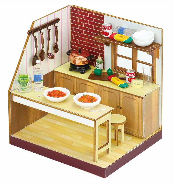 ミニチュアキッチン パスタでランチ アーテック 飾って楽しめる 手作りミニチュアキッチンシリーズ 手作り 再現 ミニチュア 工作セット 手作りキット 説明書入り
