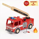 木製おもちゃ 知育玩具 はしご消防車 消防車 はしご車 動くおもちゃ かわいい おままごと ごっこ遊び カラフル プレゼント LE TOY VAN