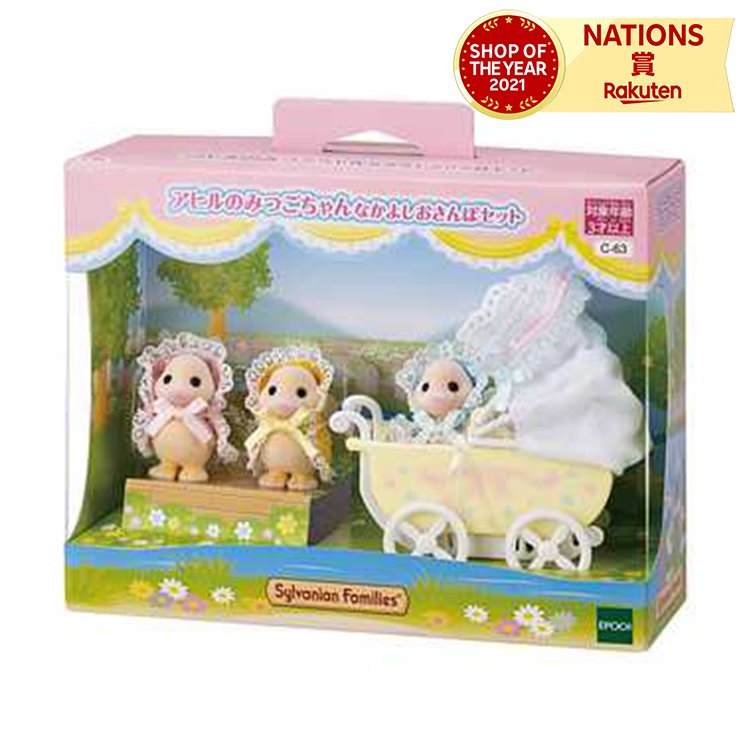 C－63 アヒルのみつごちゃんなかよしおさんぽセット シルバニアファミリー エポック社 3歳以上 セット 人形遊び ごっこ遊び アヒルファミリー うばぐるまのセットのサムネイル