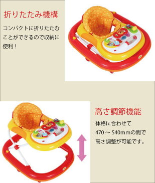 アンパンマン　おしゃべりウォーカー　歩行器 アンパンマン おしゃべり ギミック 音楽 トイトレー メロディー付き 折りたたみ コンパクト 収納 セーフティー機能 高さ調節 取り外し可能シート 衛生的 M&M ギフト